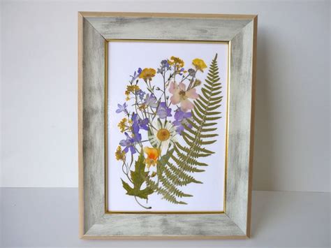 Framed Dried Flowers Dried Flowers Art Pressed Flowers Art Gift For