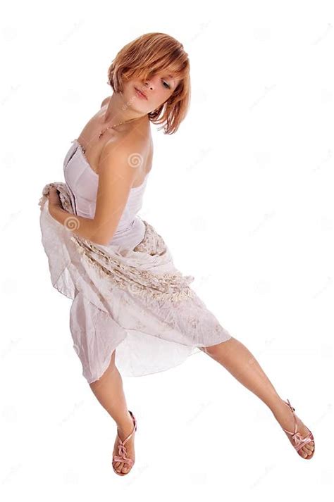 Red Haired Dancer On White Stock Image Image Of Pose 10398103
