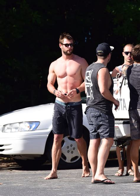 Chris Hemsworth Shirtless In Australia April Popsugar Celebrity
