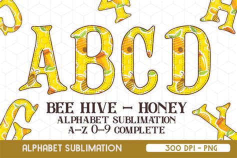 Honey Bee Alphabet Letters Sublimation Gráfico Por Zanynoti · Creative