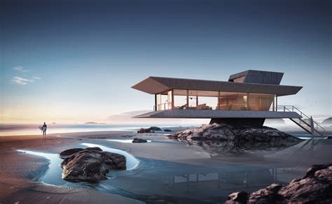 This Futuristic Beach House Design By Atelier Monolit Floats Above The