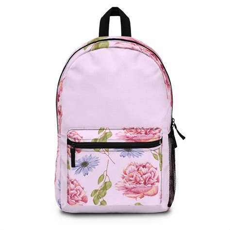 Pink And Purple Flowers Backpack Made In Usa Fun And Unique Etsy In