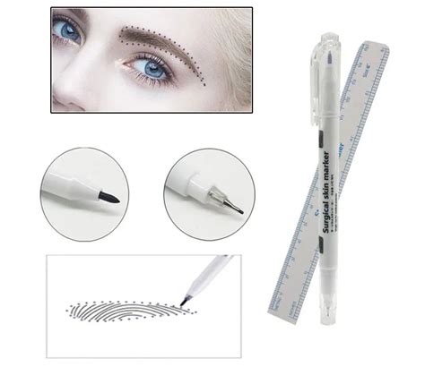 2pcsset Microblading Surgical Skin Marker Eyebrow Marker Pen With