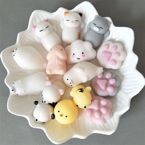 10pcslot Mini Squishy Toy Cute Antistress Ball Squeeze Mochi Rising