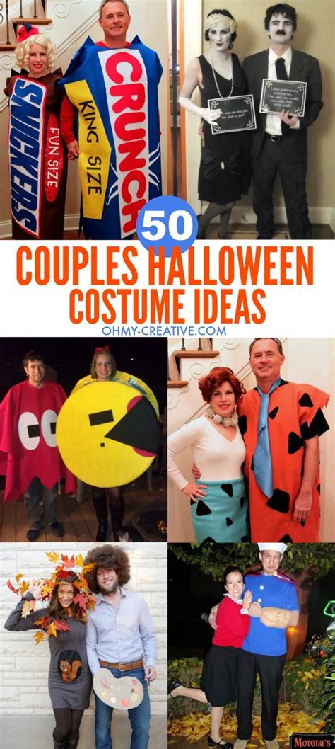 Basic and unusual poses, photo props, destinations, and what to wear for your couple photoshoot. 50 Couples Halloween Costume Ideas - Oh My Creative