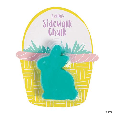 Easter Bunny Sidewalk Chalk With Card 12 Pc Oriental Trading
