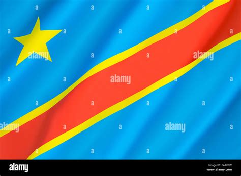 La bandera de la República Democrática del Congo Congo Kinshasa DROC