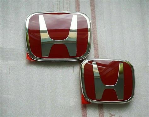 06 11 2dr Coupe Jdm Red H Type R Front Rear Emblem Fit For Honda