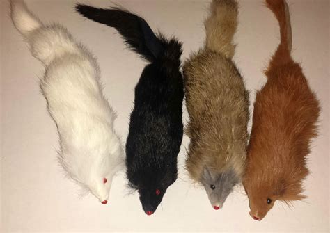 Hdp Long Haired Furry Mice Cat Toy