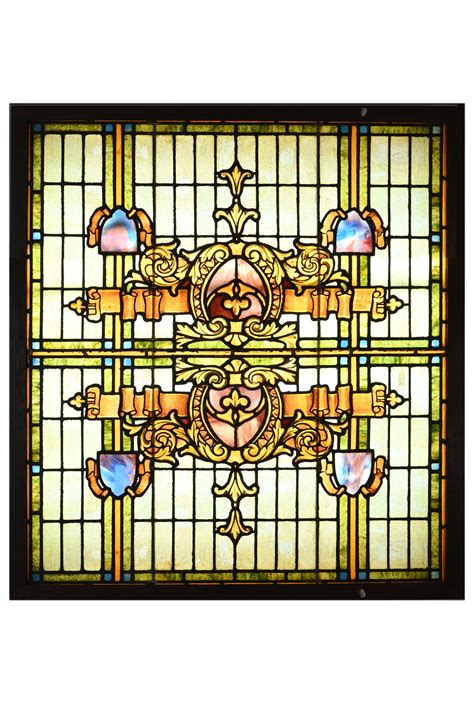Large Symmetrical Stained Glass Window — Architectural Antiques