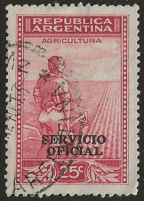 Argentina 1936 Agriculture Overprint Servicio Oficial Wmk Round Sun Ra