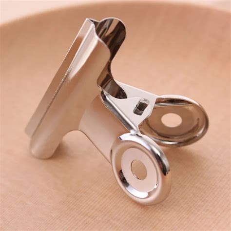1pcs 63mm Round Metal Grip Clips Silver Bulldog Clip Stainless Steel