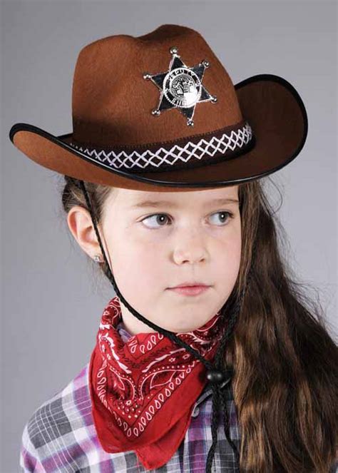 Childrens Size Brown Sheriff Cowboy Hat