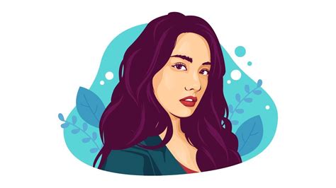 Timelapse Vector Portrait Flat Illustration Using Adobe Illustrator