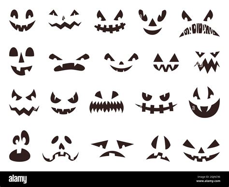 Scary Halloween Pumpkin Faces Silhouette Evil Ghost Eyes Funny Or