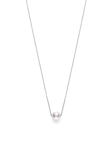 Akoya Single Pearl Pendant In 18k White Gold