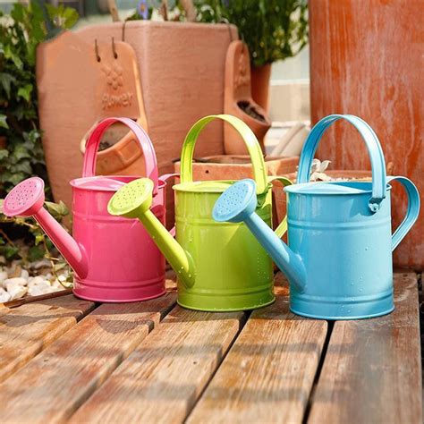 15l Multi Color Metal Watering Can Garden Watering Bucket With 2