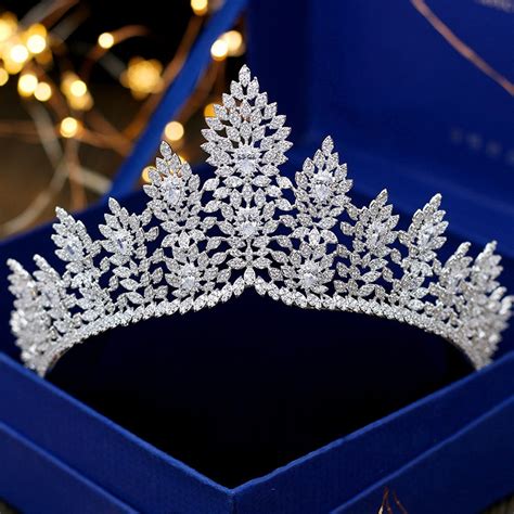 Paved Zircon Wedding Crown Zirconia Tiara De Noiva Bridal Hair