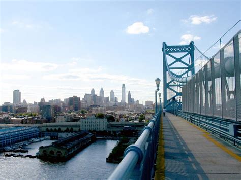 A Walk Across The Benjamin Franklin Bridge Center City Philadelphia