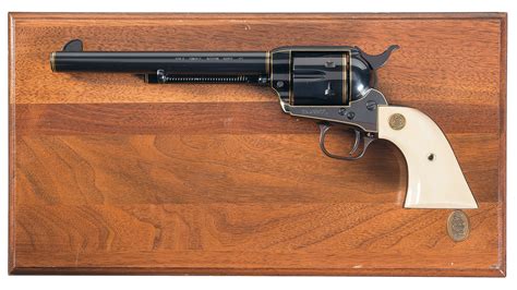 Gold Inlaid Colt Third Generation Single Action Army Revolver Rock