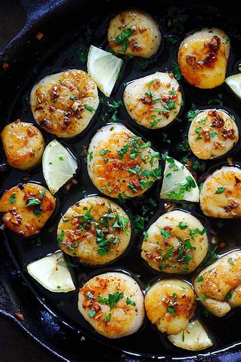 Brown Butter Honey Garlic Scallops Crazy Delicious Seared Scallops