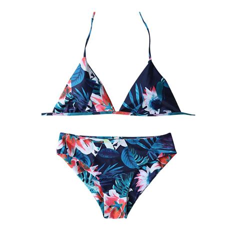 Fortunes Sexy Floral Print High Waist Bikinis Swimsuit Push Up Swimwear