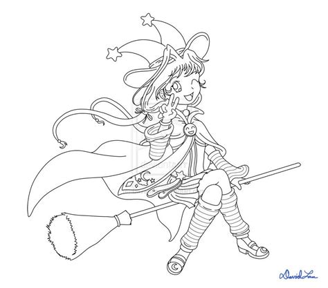 Anime Witch Coloring Pages Free Printable Anime Coloring Pages