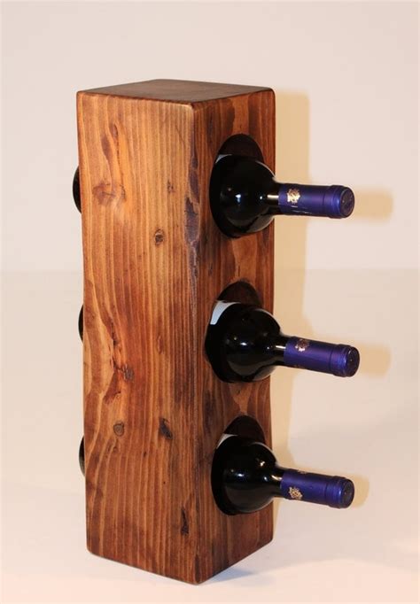 Reclaimed Wood Wine Rack Small Wine Bottle Holder By Feenandneen