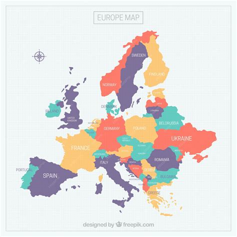 Premium Vector Colorful Europe Map