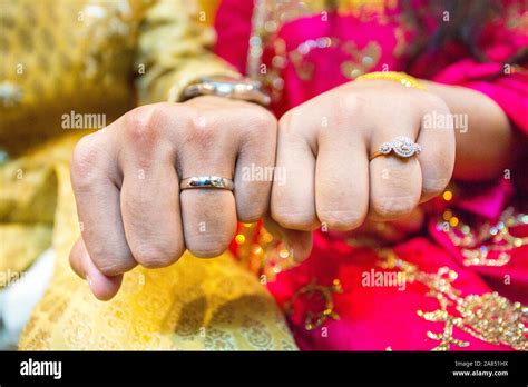 Married Couple Showing Their Wedding Rings At Bangladesh Close Up