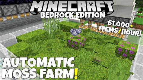Minecraft Bedrock Automatic Moss Farm 61000 Itemshour Bonemeal