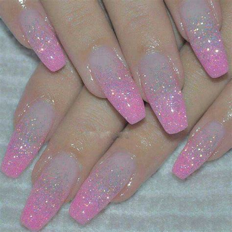 Yaaaaaaaaaasssssssssssss Pink Sparkle Nails Ombre Nails Glitter