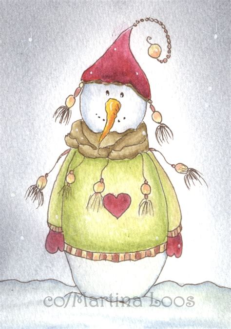 Snowman By Dragonflywatercolors On Deviantart