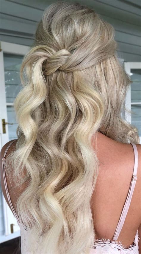 45 Half Up Half Down Prom Hairstyles Dreamy Waves With A Knot