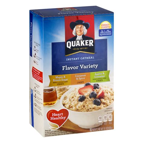 Quaker Instant Oatmeal Flavor Variety Pack 10pk 151oz Box Garden Grocer