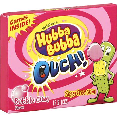 Hubba Bubba Ouch Gum Sugarfree Bubble Gum Flavor Chewing Gum Sun Fresh