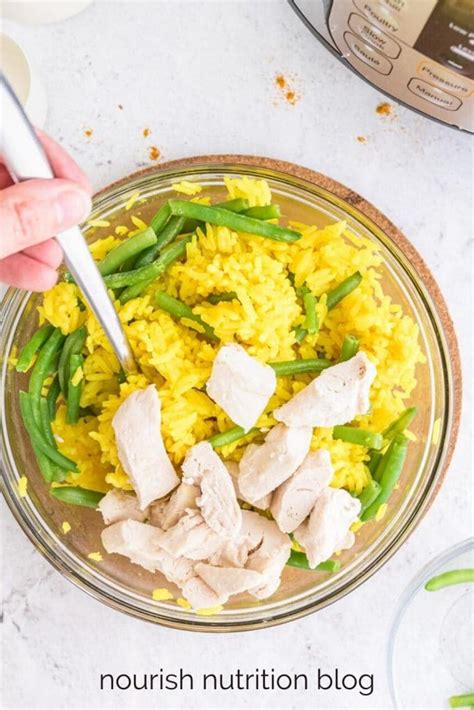 Okay, back to this instant pot chicken and rice. Instant Pot Chicken and Yellow Rice - Nourish Nutrition Blog