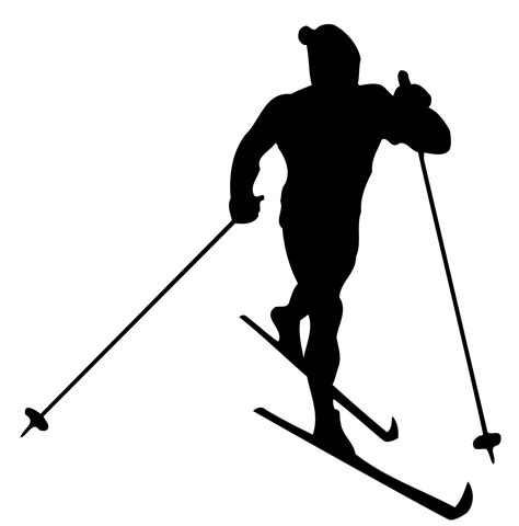 Cross Country Skier Silhouette Clip Art Library