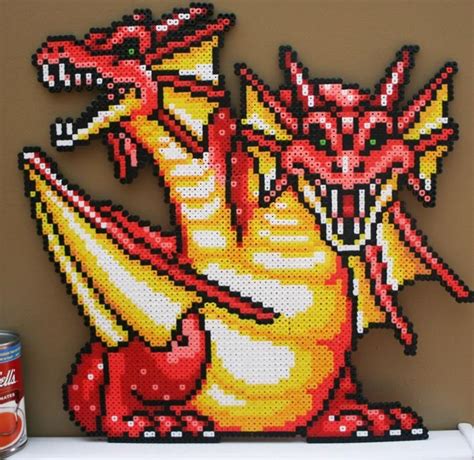 massive dragon perler i made for my dad s birthday [final fantasy mystic quest hydra] perler