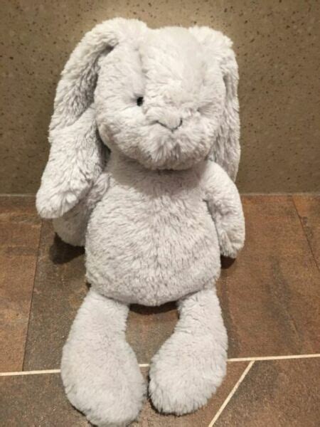 Marks And Spencer Grey Bunny Rabbit Soft Toy Plush Comforter 02016894 M