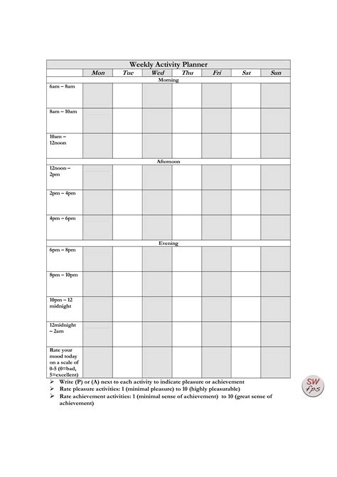 How To Create A Weekly Activity Planner Are You Looking For A Printable Weekly Activity Planner