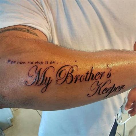Fine Line Tattoos My Brothers Keeper Brother Tattoos Stylist