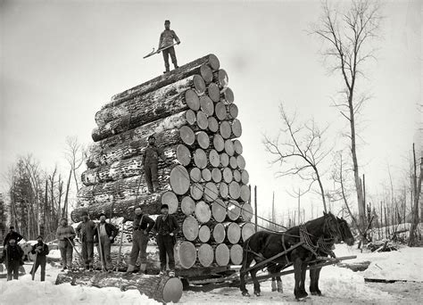 Michigan Loggers Pose Next To A World Record Haul Of 36000 Board Feet