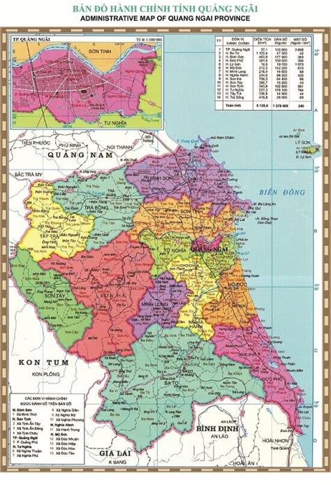The following table is a list of postal codes in vietnam (5 digits). Bản Đồ Quảng Ngãi (Quang Ngai Province Vietnam Map)
