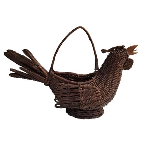 Chicken Wicker Basket Etsy