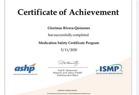 Ashp Med Safety Certificate Program Meds Safety