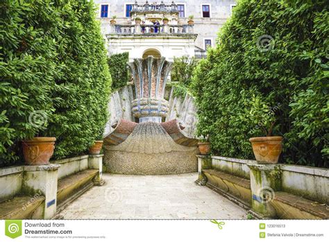 The Famous Gardens Of Villa D Este Near Rome Italy Stock Image