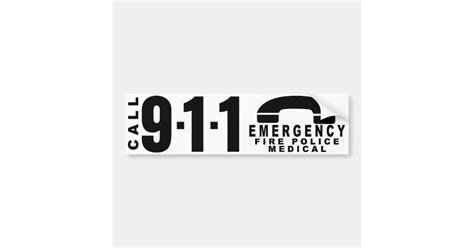 Dial 911 Police Sticker 10 Zazzle