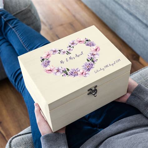 Personalised Floral Heart Wedding Keepsake Box By Mirrorin