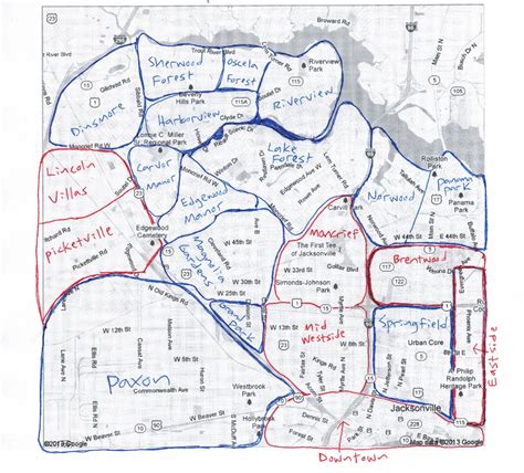 Map Of Jacksonville Florida Neighborhoods Florida Map 2018